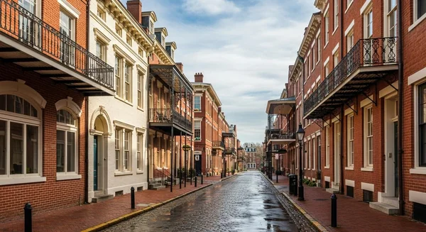 Historic Manchester neighborhood buildings in Richmond, VA