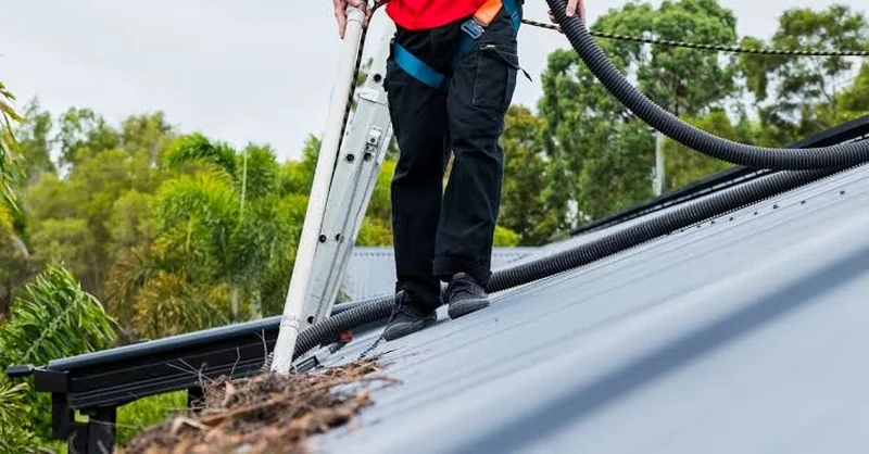 Gutter cleaning service on a multi-building property in Richmond, VA